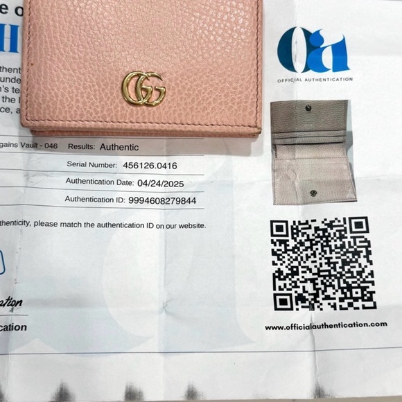 Gucci GG Marmont Wallet Gucci
Pink Leather Card Case Wallet COA - Picture 10 of 11